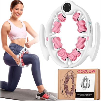 Cellulite Massage Roller - Pink - Anti-Cellulite Massager with Detachable Roller Handles for Thighs, Legs & Buttocks - Fascia Massage Tool for Lymphatic Drainage & Deep Tissue Therapy